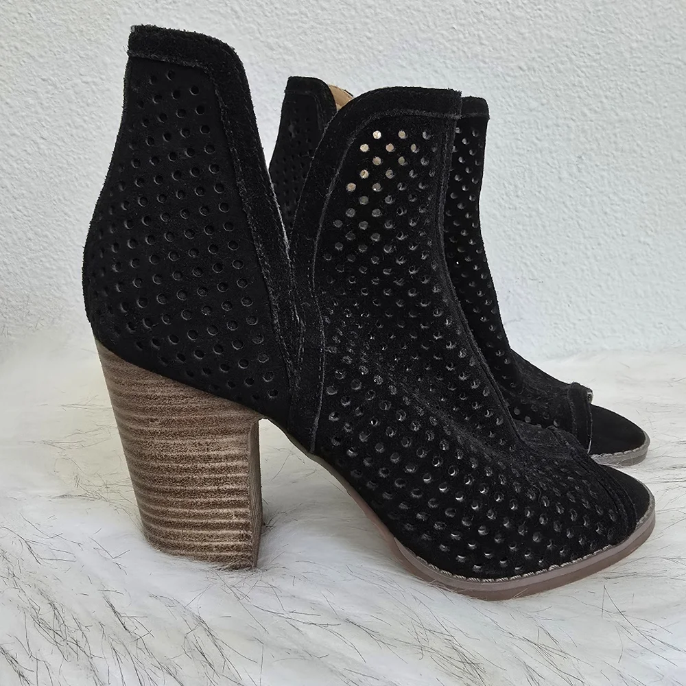 Lucky Brand Larise Bootie Open Toe Women's 7 Black - Picture 2 of 7